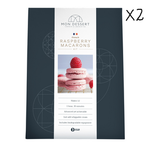 Baking Mix & Bakeware Bundle | Raspberry Macaron Recipe Making Kit | Foodie Gift
